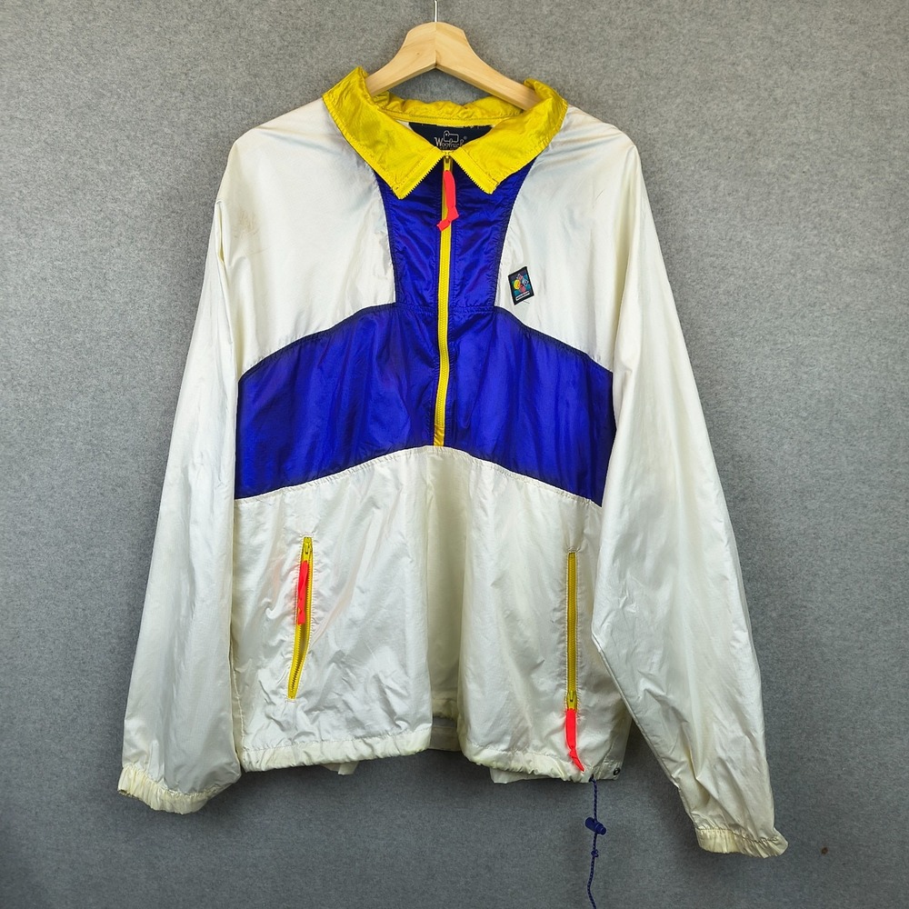 Vintage Woolrich Windbreaker Men Large Full Zip Colorblock 80s Sigmet Gear